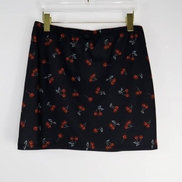 Shein Y2k Style Black Cherry Bodycon Side Slit Mini Skirt Medium - Picture 5 of 7